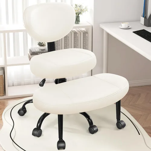 Silla de oficina Criss Cross de Primy - Silla para piernas cruzadas con ruedas para TDAH - Sillas de escritorio en posición de rodillas ergonómicas