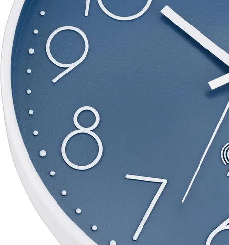 Miniatura 6 de Foxtop Reloj de pared atómico que funciona con pilas, redondo, analógico, moderno, juego automático para oficina, aula, dormitorio, cocina, sala