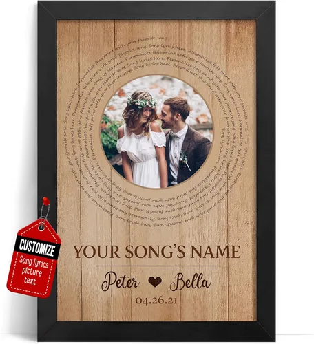 Miniatura 10 de VICILO Póster personalizado con letras de canciones, lienzo para decoración de pared, acordes de canción perfecta, regalo de aniversario de un año