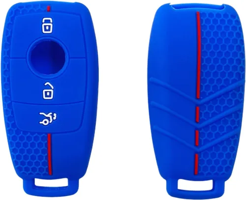 Miniatura 5 de Funda de silicona para llavero para Mercedes-Benz A C Clase E E200L E300L E320 Vision Van M GL R CLK (negro)