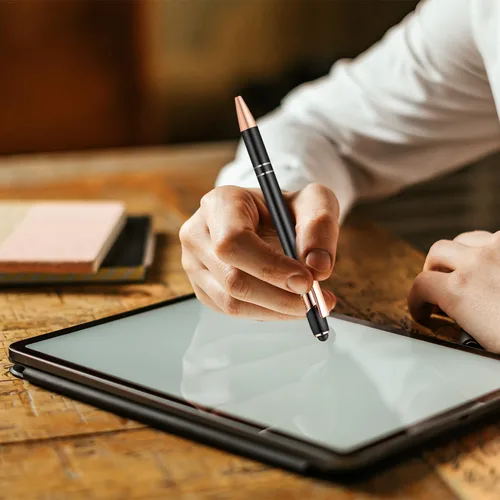 Miniatura 5 de Aozora Paquete de 18 Bolígrafos de Punta de Bola de Escritura Suave 2 en 1 Stylus Bolígrafo Retráctil de Punta de Bola con Punta Stylus Decoración