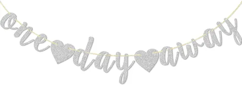 Miniatura 8 de Cartel de un día lejos, suministros de decoración de cena de ensayo, cartel de fiesta de boda, mañana lo hacemos, pre-encordado, fondo de fotos