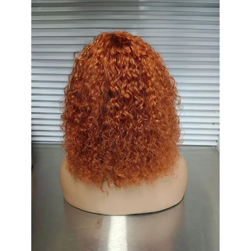 Miniatura 2 de Yuumii Peluca de cabello humano rizado estilo Bob de 13 x 4 pulgadas, pelucas de cabello humano para mujeres, densidad del 180 %, pelucas de cabello