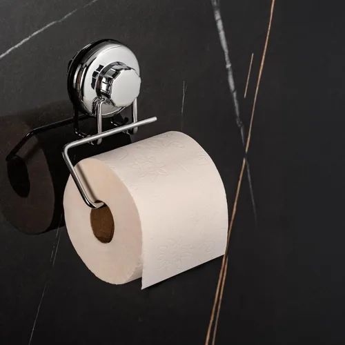 HASKO accessories - Potente soporte de papel higiénico con ventosa al vacío - Dispensador de rollos de papel higiénico de acero inoxidable para