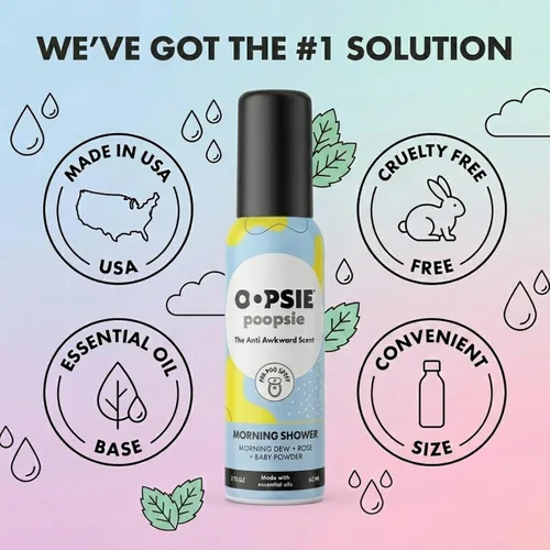 Miniatura 5 de Oopsie Poopsie Aerosol para inodoro, artículos esenciales de viaje, cada uno hasta 300 usos, desodorante de olor de baño con aceites esenciales