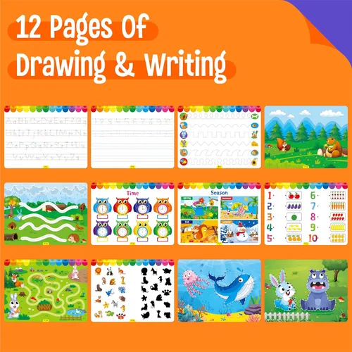 Miniatura 4 de Libro Ocupado Preescolar, Libro de Actividades de 30 Temas Diferentes, Juguetes Montessori de Aprendizaje Herramienta Educativa