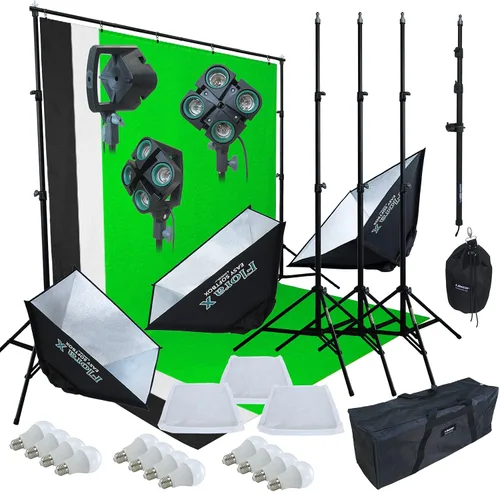 Miniatura 8 de LINCO Lincostore 9600 Lumens Studio Photography Kit de iluminación con caja de luz automática emergente AM247