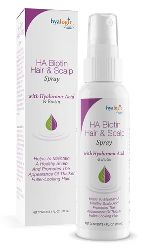 Hyalogic Biotin Spray voluminizador para el cabello con ácido hialurónico para adelgazar el cabello, promueve cerraduras y cuero cabelludo más