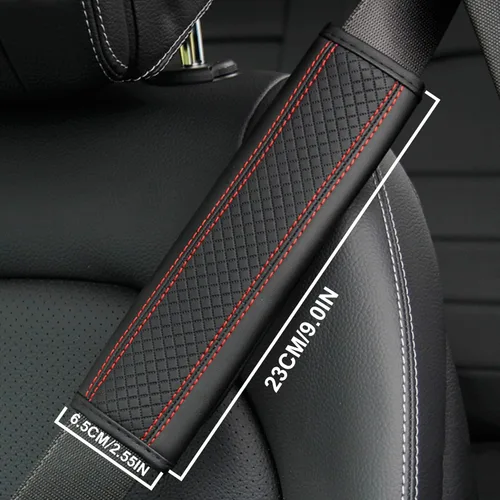 Miniatura 2 de 2 almohadillas para cinturón de seguridad para cinturón de seguridad de automóvil, de cuero transpirable, cojín de conducción más cómodo que ayuda a