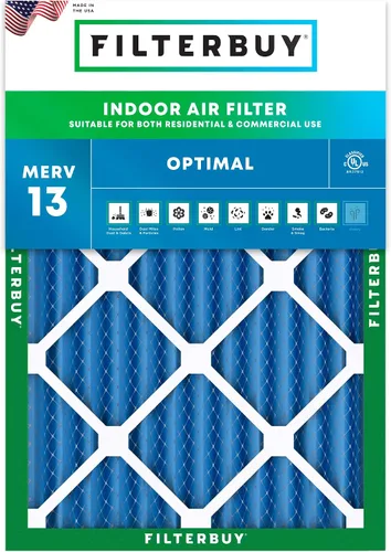 Miniatura 10 de Filterbuy Filtro de aire 8x14x1 MERV 13 Defensa Óptima contra Humo y Alergias (Paquete de 1), Filtros de Reemplazo Electrostáticos Plisados HVAC AC