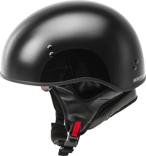 Miniatura 2 de GMAX HH-65 Naked Half Helmet (negro, grande) - Aprobado por FMVSS 218