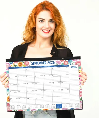 Miniatura 10 de Calendario de escritorio 2026-2027 - julio de 2026 a diciembre de 2027, calendario de escritorio grande de 17 x 12 pulgadas, calendario de 18 meses