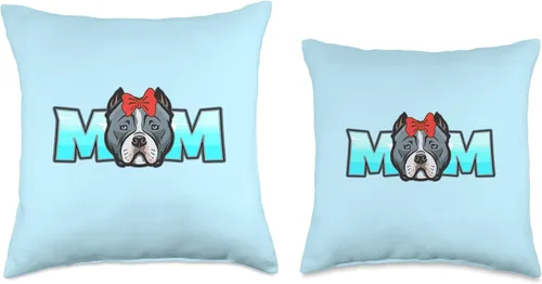 Miniatura 3 de American Bully Bully Mom Dog Owner Pullover DM American Bully Mom - Almohada sin botones, 18 x 18 pulgadas, multicolor
