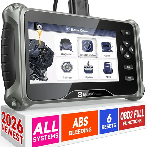 Escáner BOSSCOMM IF745 OBD2 2026, herramienta de escaneo de lector de códigos de automóvil de todos los sistemas con 6 reinicios, sangrado