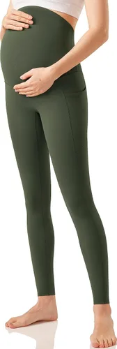 Miniatura 2 de Enerful Leggings de entrenamiento de maternidad para mujer, sobre el vientre, ropa activa, pantalones de yoga suaves atléticos con bolsillos