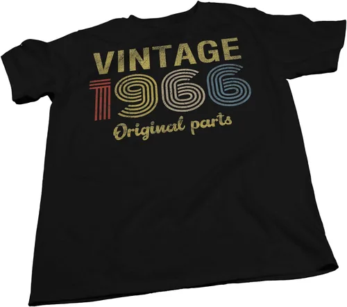 Miniatura 4 de Regalo de cumpleaños número 60 para hombre, piezas originales vintage 1965 retro cumpleaños camiseta de cumpleaños 001-60