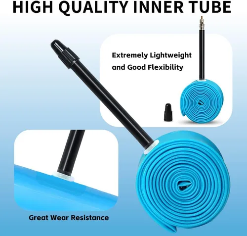 Miniatura 6 de Paquete de 4 tubos interiores ultraligeros de TPU para bicicleta, 700x18C/23C/25C/28C/30C/32C Presta 45/65/3.346 in para viajes diarios, conducción