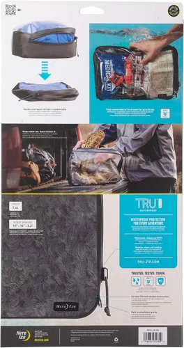 Miniatura 6 de Nite Ize RunOff Cubo de embalaje impermeable, cubo de embalaje impermeable para viajes, bolsa de viaje seca con compresión, carbón, grande
