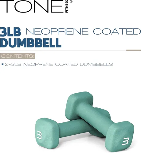 Miniatura 99 de Tone Fitness Pares de Mancuernas de Pesas de Neopreno con Cabeza Cuadrada Antirrodamiento Múltiples Opciones Azul