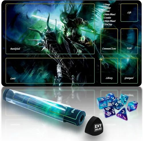 Miniatura 18 de Tapete MTG TCG -Incluye tubo de almacenamiento y 7 dados-¡Experimenta calidad de primer nivel y alfombrilla impermeable y antideslizante con bloqueo