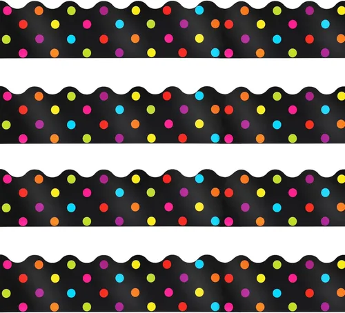 Miniatura 10 de AWIZOM Bordes de tablón de anuncios de 72 pies, color negro con blanco, borde festoneado para el aula, para escritorio, pared, escuela, escuela