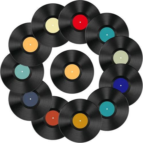 Miniatura 10 de 6 piezas de discos de vinilo reales, lote de discos de vinilo de 7 pulgadas para manualidades y decoración, decoraciones de discos de vinilo