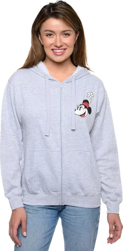 Miniatura 5 de Disney Sudadera con capucha para mujer con estampado de Mickey y Minnie Mouse y cremallera