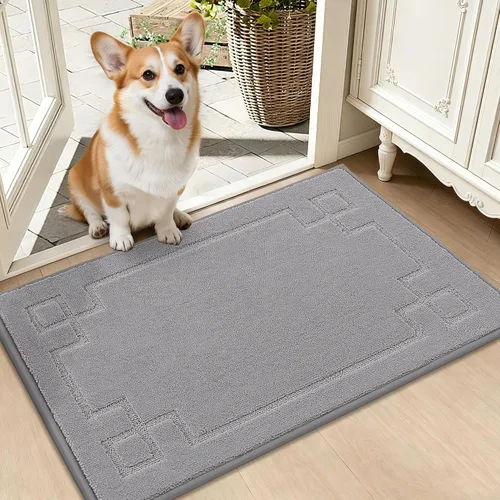 Miniatura 16 de BEQHAUSE Alfombra de Puerta 81 x 122 cm, Alfombras Antideslizantes para Interior Alfombras de Entrada Lavables de Perfil Bajo y Absorbentes, Marrón