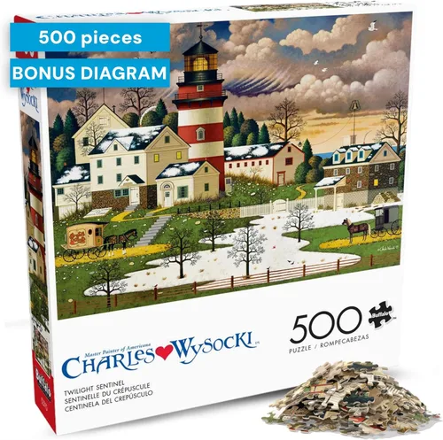 Miniatura 11 de Buffalo Games - Blackbirds Roost at Mill Creek - Charles Wysocki - Rompecabezas de otoño de 500 piezas para adultos - Escena americana de cosecha