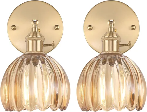 Miniatura 11 de Shenmoyl Aplique de Pared Vintage Operado por Batería con Linda Campana de Vidrio Tulipán Verde, Recargable Inalámbrica, Luz de Pared con Control