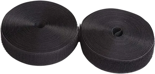 Miniatura 6 de Cinta de gancho y bucle para coser 1 pulgada, tiras de nailon no adhesivas en la parte trasera, cinta de tela no adhesiva entrelazada, negra, 11.5