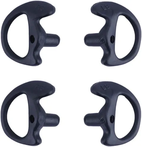 Reemplazo de Molde de Oído de Radio Bidireccional Inserto de Oído de Silicona Suave Earmold para Auricular de Tubo de Bobina Acústica (Negro, 2