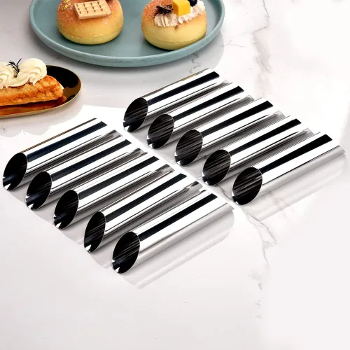 Miniatura 2 de Molde de cuerno de crema, cono de helado de acero inoxidable y molde de pastelería reutilizable en forma tubular para hornear, herramienta