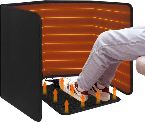 Calentador para debajo del escritorio con tapete calefactable, calentadores de espacio portátiles personales para interiores, calentador de pies con
