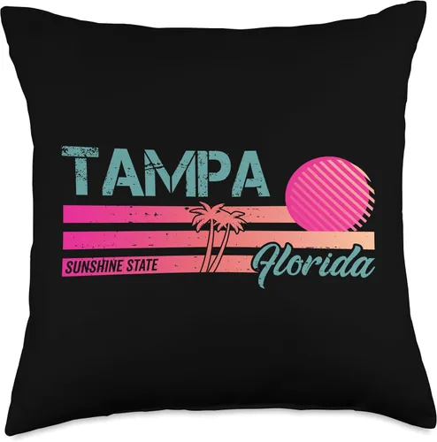 Miniatura 4 de Florida Native Resident Sunshine State Souvenir Tampa Florida State Fan - Almohada de recuerdo, 16 x 16 pulgadas, multicolor