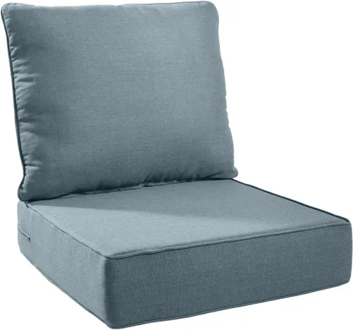 Miniatura 31 de Rilyson Cojines de patio para muebles de exterior, 22 x 24 pulgadas, respaldo alto y asiento profundo, cojín de exterior para sillas de patio, sofá