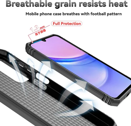Miniatura 8 de Funda para Samsung Galaxy A16 5G con cubierta para lente de cámara, protector de pantalla HD, doble capa de grado militar, probada contra caídas