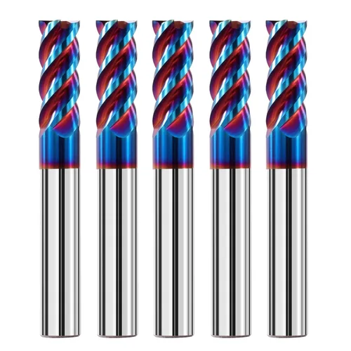 Miniatura 10 de Juego de fresas de extremo cuadrado de carburo sólido de 1/2 "65HRC extralarga de 4 pulgadas, cortador de fresado CNC de 4 flautas para acero