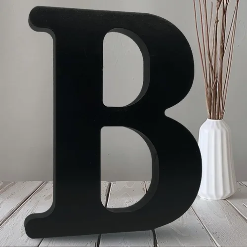 Miniatura 9 de AOCEAN Letras de madera negra de 10 pulgadas, letras de madera sin terminar para Halloween, letras decorativas de pie en rodajas, decoración