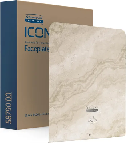 Miniatura 8 de Kimberly-Clark Professional ICON - Placa frontal (58770), diseño de mosaico blanco, para dispensadores automáticos de toallas de rollo duro