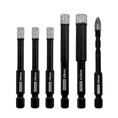 Miniatura 11 de DT-DIATOOL Brocas de diamante de 1/4 pulgadas con punta de diamante de carburo para azulejos, porcelana, cerámica, mármol, granito (paquete de 5)