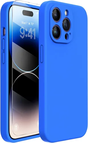 Miniatura 207 de Miracase Funda diseñada para iPhone 13, con protector de pantalla de vidrio templado, forro de microfibra suave antiarañazos, funda de goma