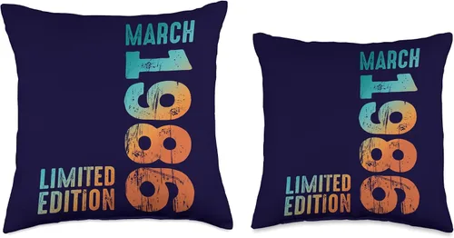 Miniatura 3 de Awesome Limited Edition March 1986 Retro 1986 Vintage 1986 Throw Pillow