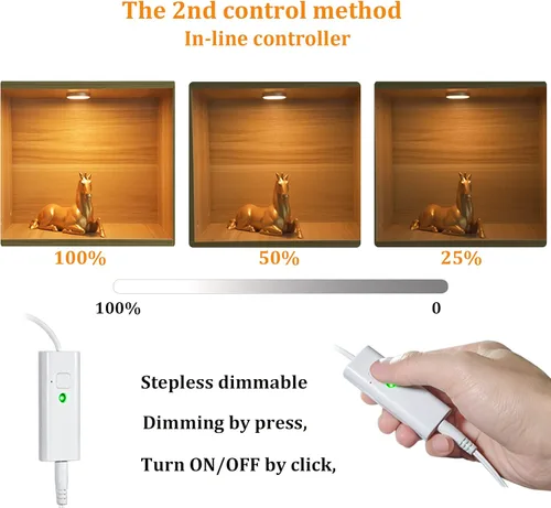 Miniatura 3 de WOBANE Luces LED de disco, kit de iluminación con cable para debajo del gabinete con control remoto, iluminación de mostrador regulable para cocina
