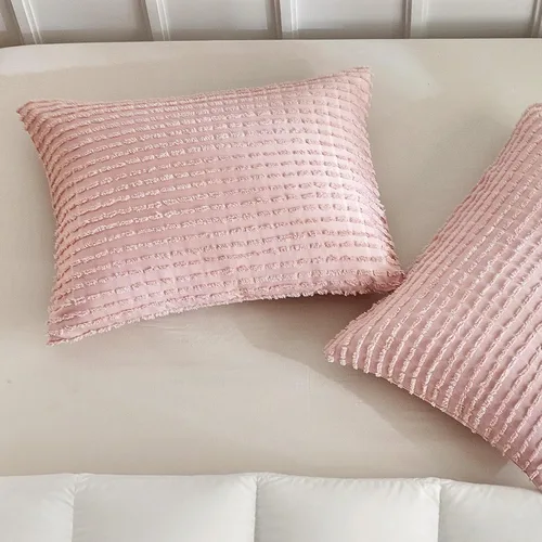 Miniatura 20 de WARMDERN - Fundas de almohada beige tamaño queen, fundas de almohada estándar, juego de 6 fundas de almohada de microfibra suave, textura boho