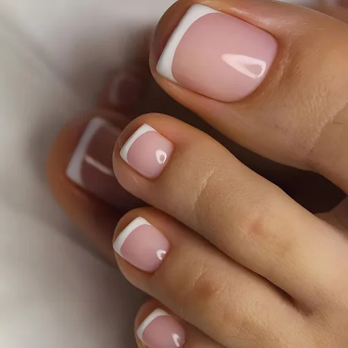 Miniatura 17 de Uñas postizas a presión con punta francesa blanca, uñas postizas cuadradas con diamantes de imitación, acrílico, rosa, polvo de purpurina, puntas