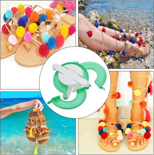 Miniatura 3 de Fabricador de Pompones, 4 Tamaños Diferentes Fabricador de Pompones Bola Esponjosa Aguja de Manualidades DIY Lana Tejido Manualidades Kit