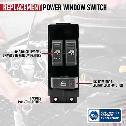 Miniatura 4 de Interruptor de elevalunas eléctrico Master – Delantero Izquierdo Lado del Conductor – Compatible con Tesla Model 3, Modelo Y – 2020-2024 – Sustituye