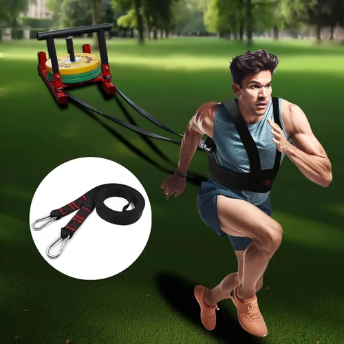 Miniatura 5 de 2 Piezas Correas de Tracción de Arnés de Trineo de 9.8 Pies, Accesorio de Arnés de Neumático de Trineo para Fútbol Americano Correr Sprint