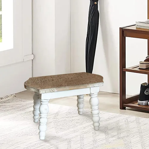 Miniatura 2 de dwellington Taburete de madera para baño, taburete de madera para adultos y niños, soporte para plantas de cocina Blanco Cal